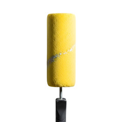 Obraz premium Yellow paint roller isolated on transparent background