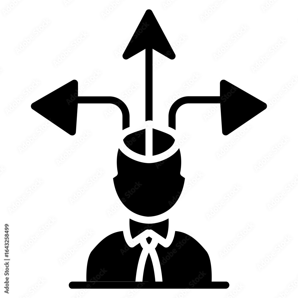 Poster decision making icon vector image. can be used for personality traits.