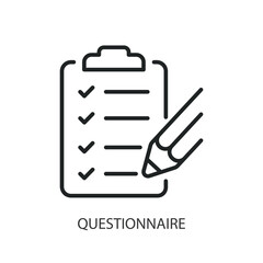 Questionnaire thin line vector icons.