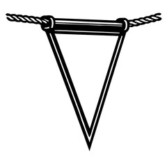 Simple Triangle Pennant Banner on Rope Vector for Celebratory Decorations