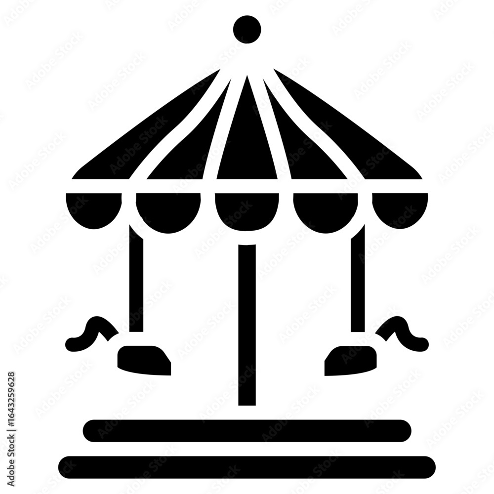 Poster merry-go-round icon vector image. can be used for amusement park.