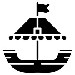 Pirate Ship Ride icon vector image. Can be used for Amusement Park.