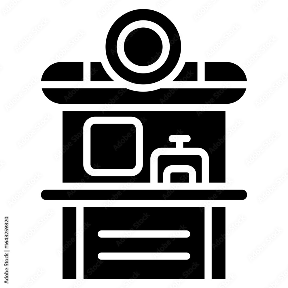 Poster ticket booth icon vector image. can be used for amusement park.
