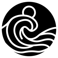 Wave Pool icon vector image. Can be used for Amusement Park.