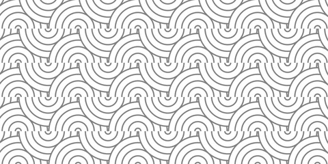 Minimal Overlapping Pattern creative fabric textile diamond geometric waves spiral abstract circle wave line. white and gray seamless tile stripe geometric create retro line pattern background.	
