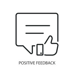 Positive feedback thin line vector icons.