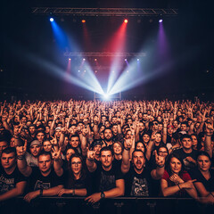 Crowd of people are at a concert