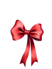 Fototapeta premium Vintage Watercolor Bow Illustration: Elegant Ribbon Art for Design, Burgundy Dark Red Bow with Long Tails, Ideal for Holiday and Wedding Projects