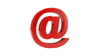 Red at symbol communication icon isolated on transparent background