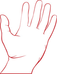 Cartoon Hand with Open Palm Gesture