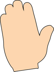 Cartoon Hand Making Stop Sign Gesture with Palm Forward