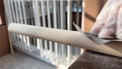 Sandpaper DIY carpentry Tehran wooden furniture artisan craft home decor timber workshop grind polishing sawdust handmade interior design local life small business Iranian handicraft decoration tool