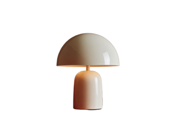 Cream-colored mushroom-shaped table lamp