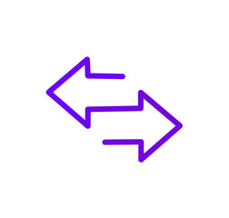 purple arrow icon on white background