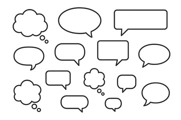 Fototapeta premium Various speech and thought bubble designs suitable for creative projects or communication visuals