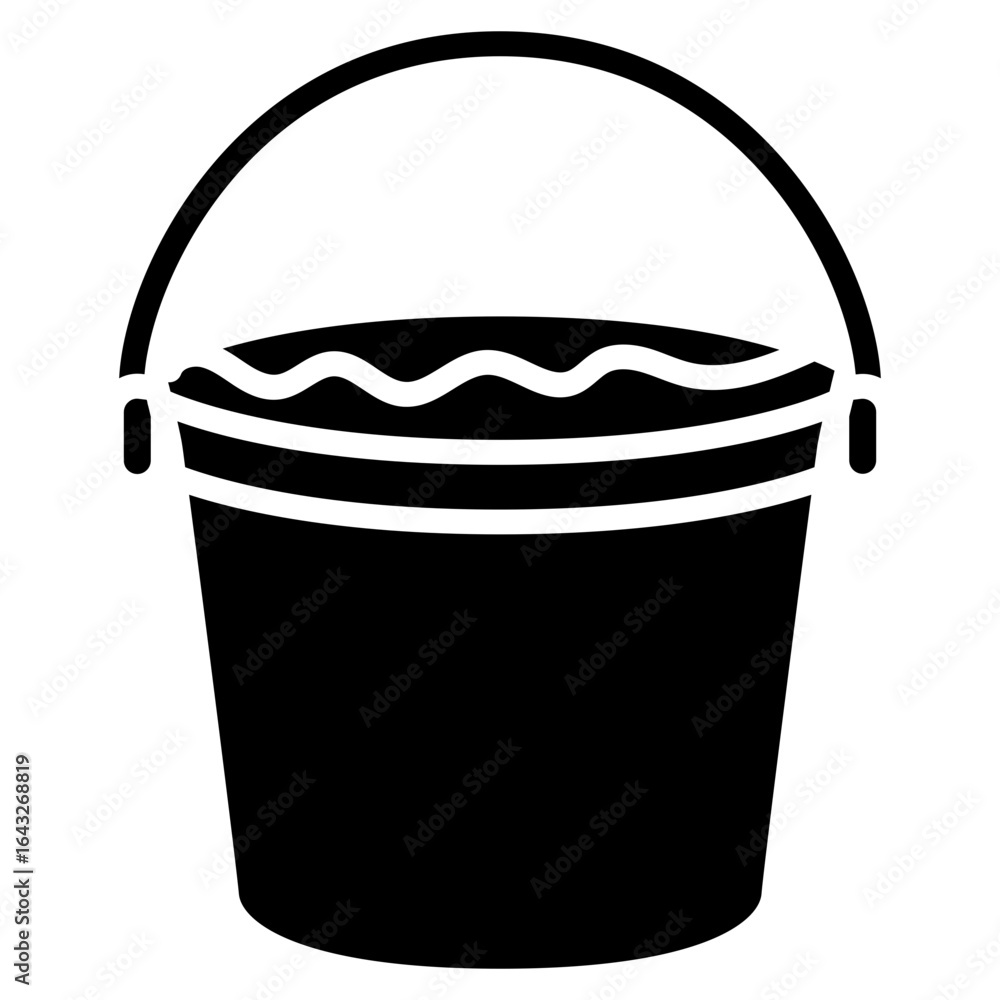 Poster fish bucket icon vector image. can be used for ocean.