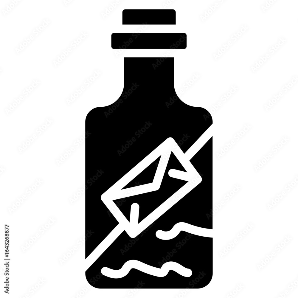 Poster message in bottle icon vector image. can be used for ocean.