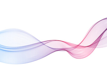 Blue and pink flowing wave lines on white background