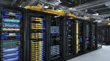 Advanced Data Center with Network Cabling Infrastructure.