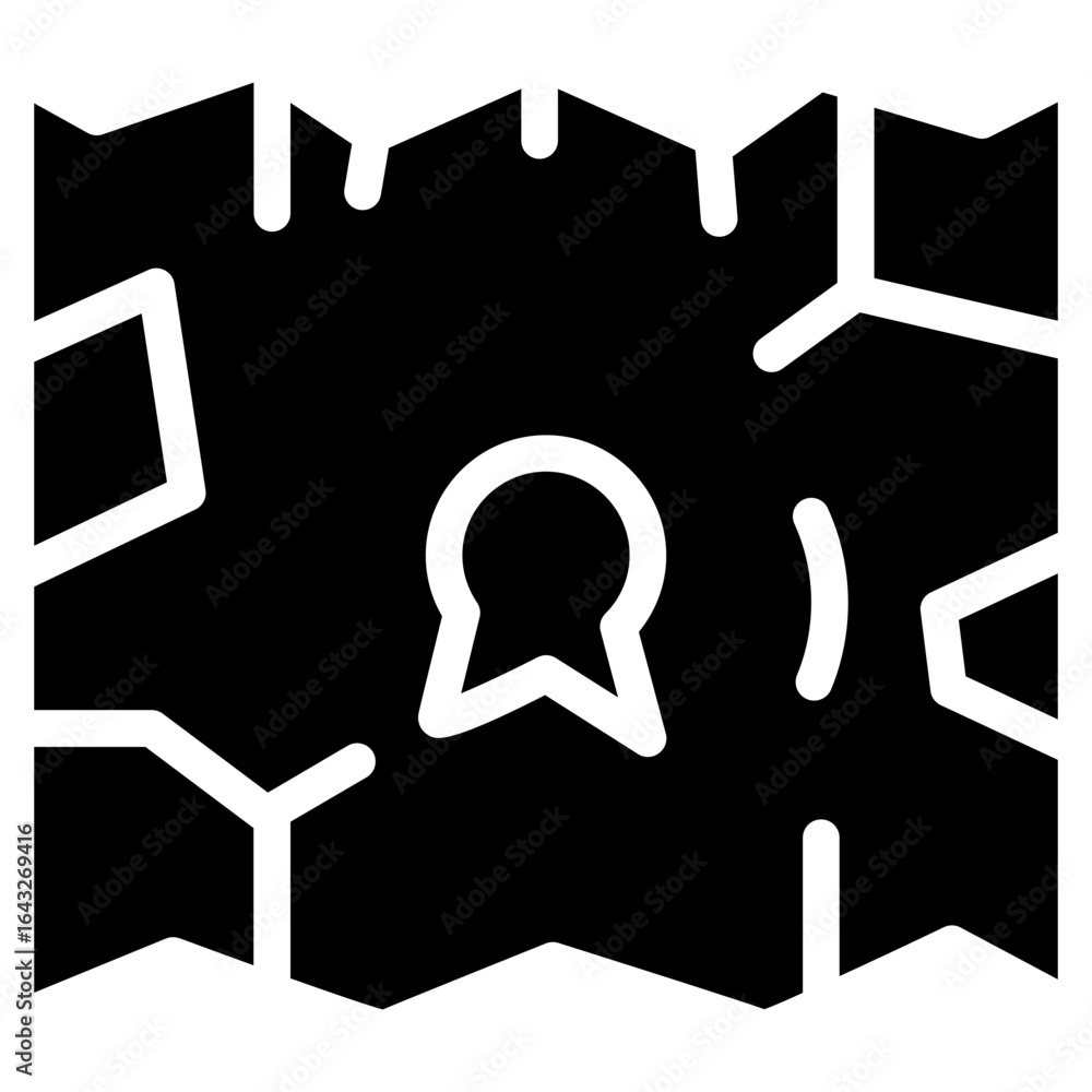 Poster treasure map icon vector image. can be used for ocean.