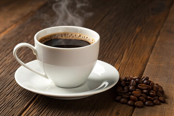 Fototapeta premium Black coffee and coffee beans 