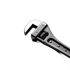 Obraz premium Close up of a metal adjustable wrench tool with a textured grip isolated on transparent background