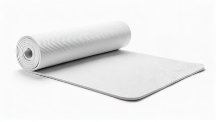 Fototapeta premium Rolled white exercise mat