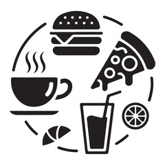 Snack and drink silhouette vector