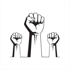 Fototapeta premium Fist icon set power and solidarity symbols