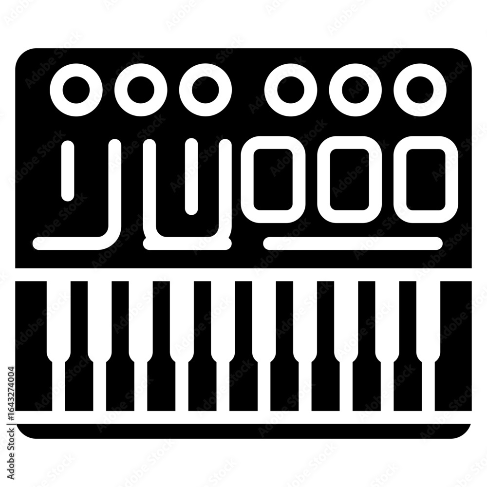 Poster synthesizer icon vector image. can be used for instrument.