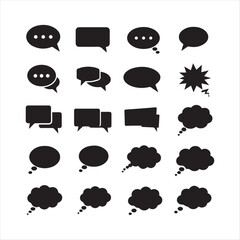 Speech bubble and dialogue box silhouette collection