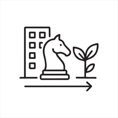 Business planning strategy line icons for presentations and reports
