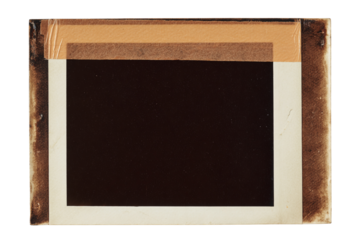 Abstract composition with blocks of color and texture, featuring tan, brown, dark, and white layers, isolated on a transparent background