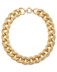 Obraz premium Gold chain necklace isolated on transparent background