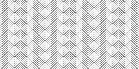 Fototapeta premium Abstract overlapping vector black and gray gradient Pattern grid metal lines fabric square background. seamless fabric geomatics overlapping create retro line pattern design. 