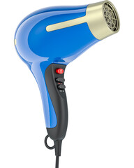 Copy of Hair dryer, blue color, transparent background 