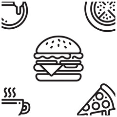 Fast food and beverage symbol set