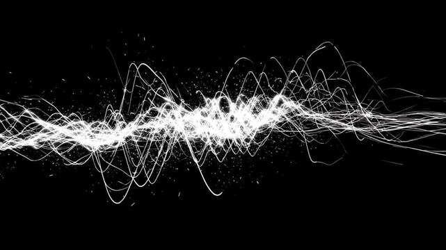 Monochromatic animation of white pencil doodle scribble lines on grunge textured photocopy paper. 4K Overlay Seamless loop.
