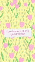 Self affirmation quote mobile wallpaper template