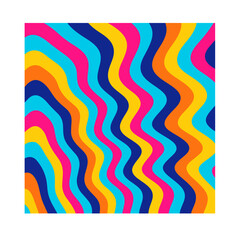 Abstract Colorful Wavy Lines Seamless Pattern – Modern Vibrant Background Vector
