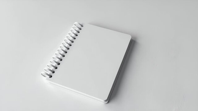 Blank spiral notebook on white background for notes or sketches  