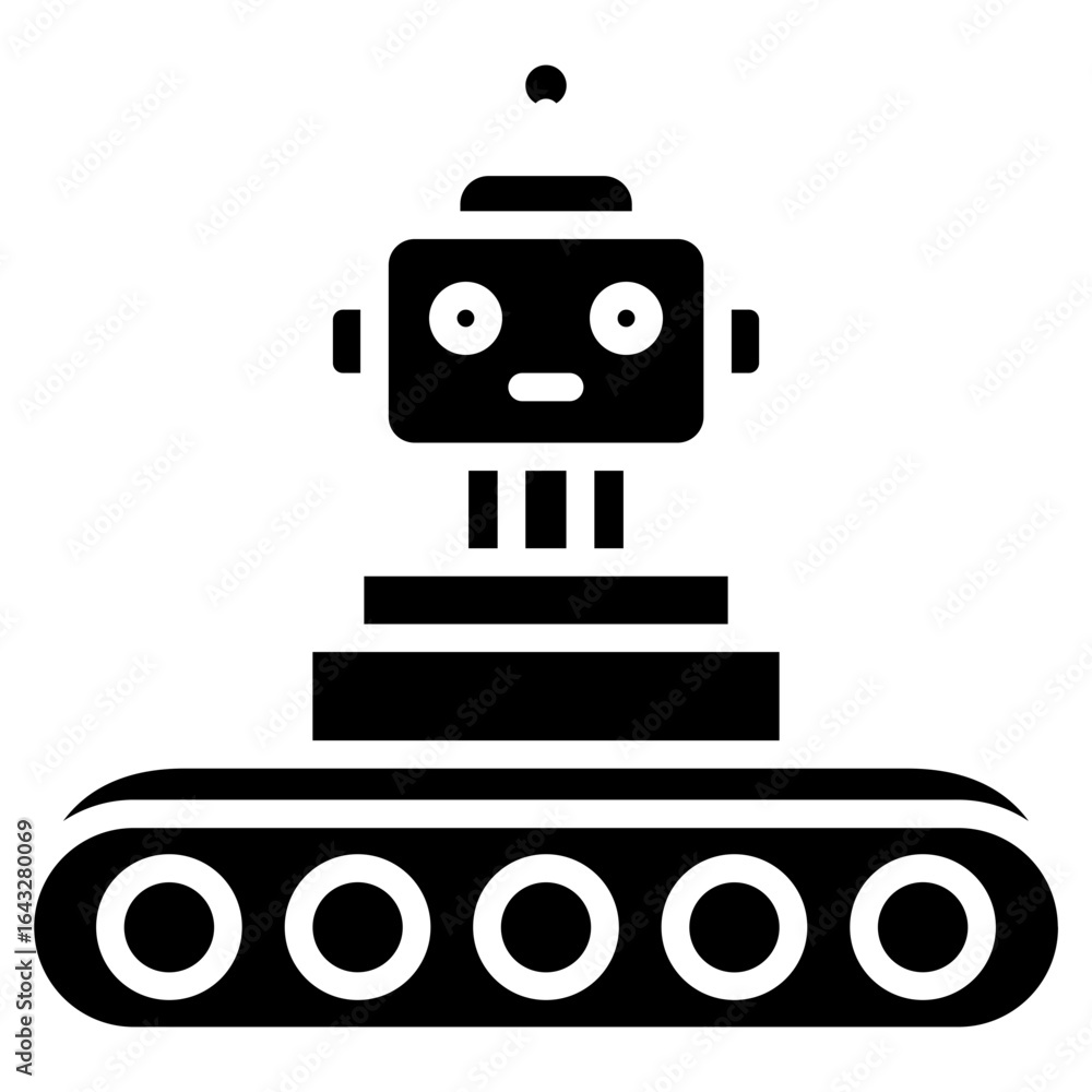 Poster conveyor robot icon vector image. can be used for biometrics.