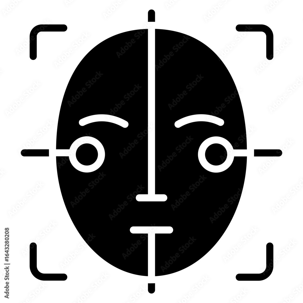 Poster face detection icon vector image. can be used for biometrics.