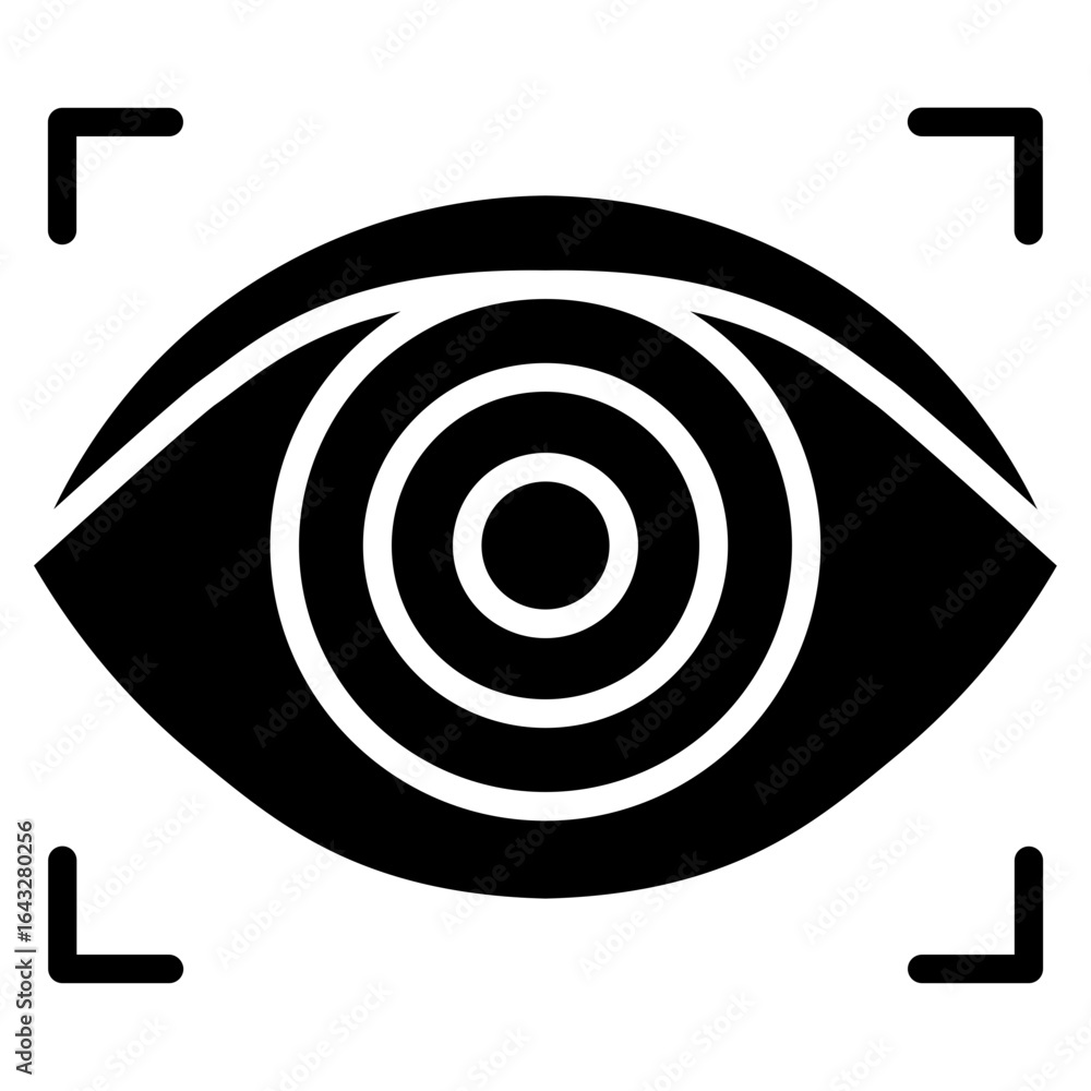 Aufkleber eye recognition icon vector image. can be used for biometrics.