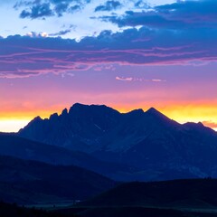 Mountain sunset panorama (2)