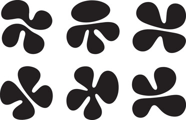 Abstract organic shapes black and white vector