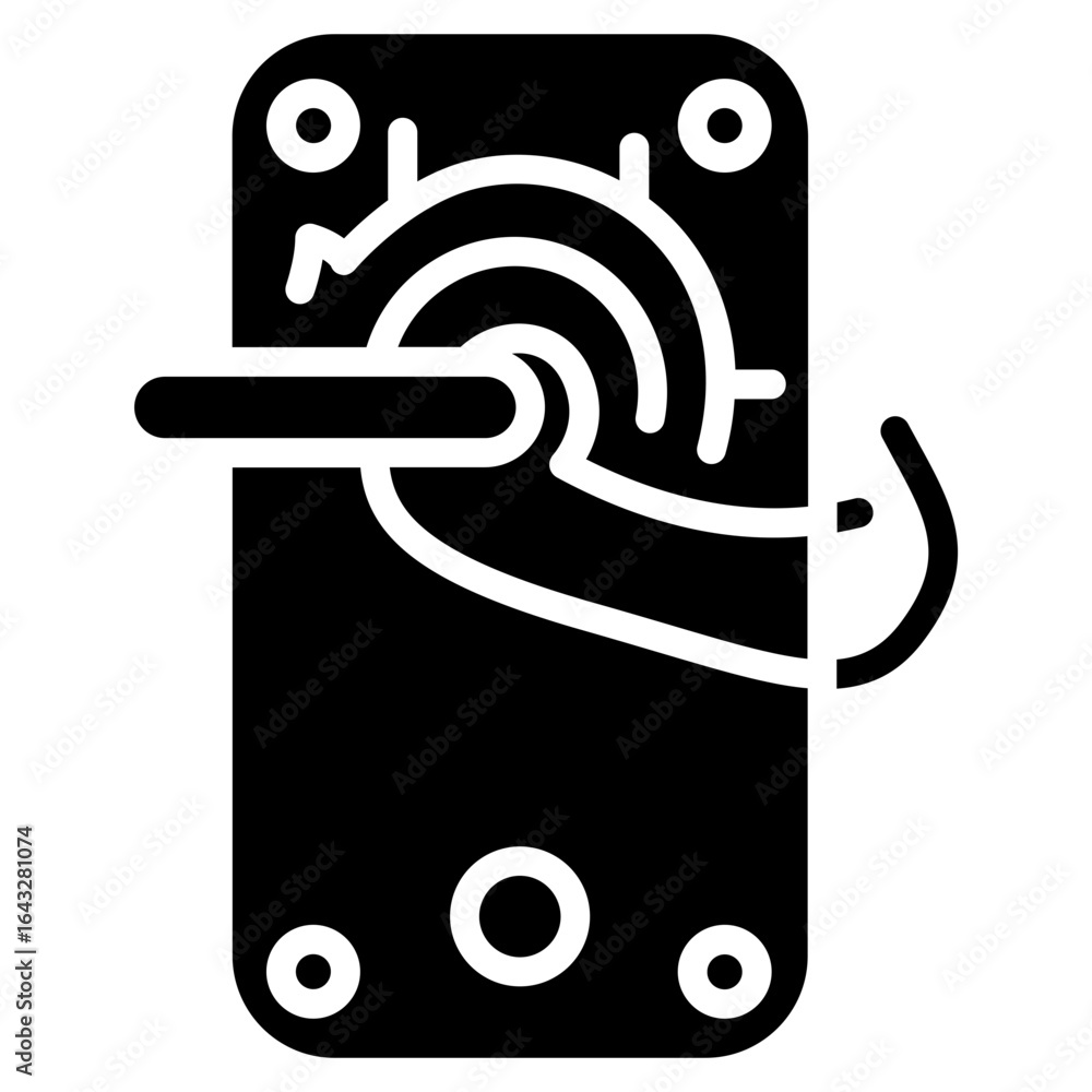 Poster smart door handle icon vector image. can be used for biometrics.