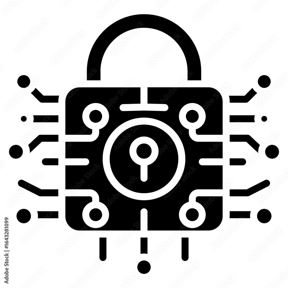 Poster smart lock icon vector image. can be used for biometrics.