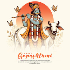 Gopashtami Celebration Images – Lord Krishna with Cows, Festive Indian Stock Photos for Adobe Stock