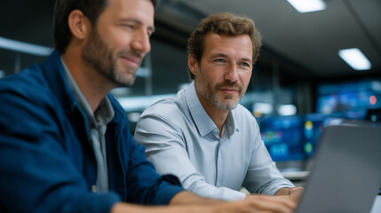 Fototapeta premium Telecommunications Project Manager and Engineer Collaboration
